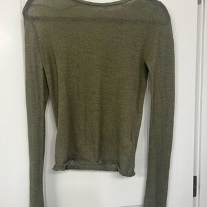 Zara Olive Long Sleeve Blouse